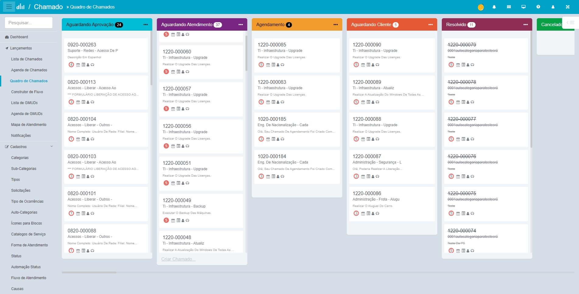 Desk Manager Aplicativos - Chamados Kanban